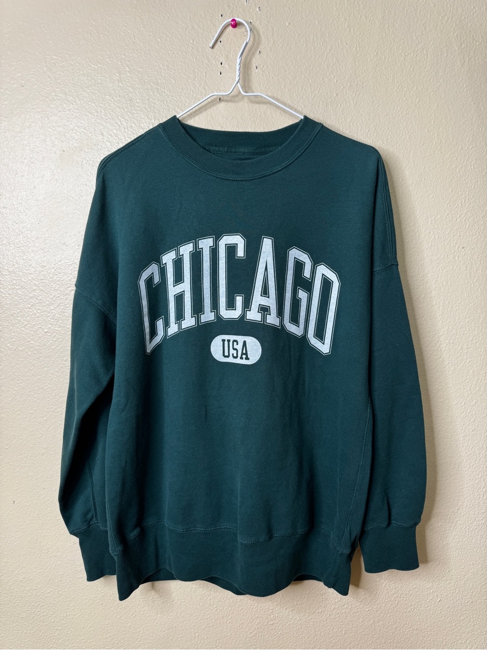Abercrombie & Fitch Soft A&F Women’s S Chicago USA Green Oversized Sweatshirt